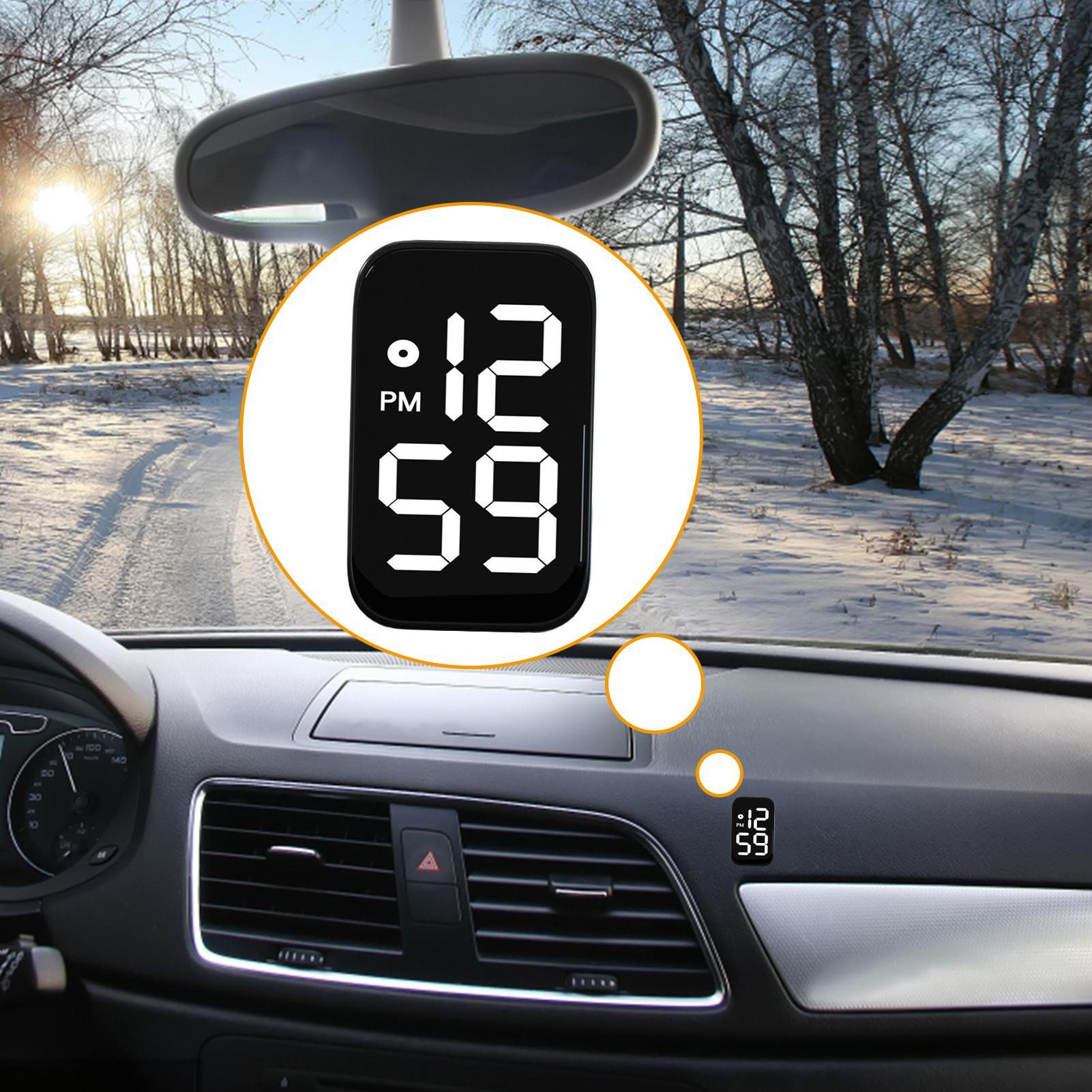 Led Desk Clock - 優れたポータブル防水発光車時計 LED デジタル小型スティックオン ダッシュボードインテリア用 バイク ボート