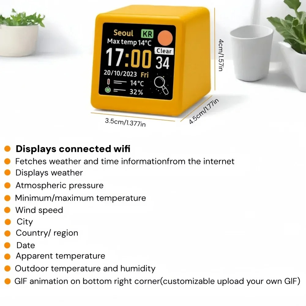 スマートWiFi気象予報ステーションデスククロック、温度・湿 - Led Desk Clock のレビューと価格