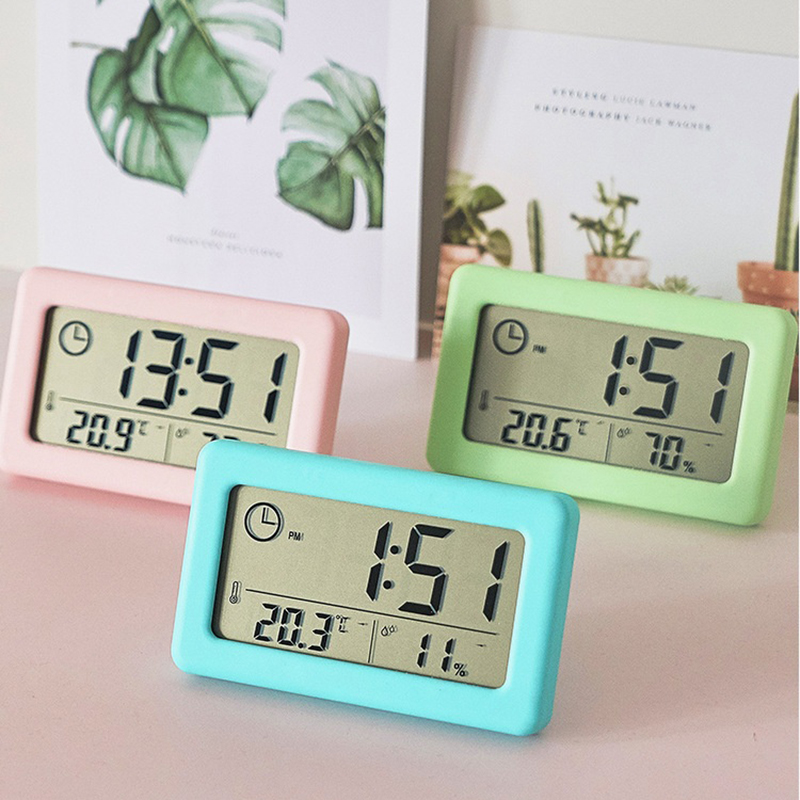 ミニデジタル時計電子温度計湿度計ミニ時計ポータブルデスクトッ - Led Desk Clock のレビューと価格