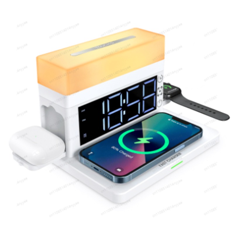 6-in-1 ワイヤレス充電デスクランプ - 15W LED - Led Desk Clock のレビューと価格