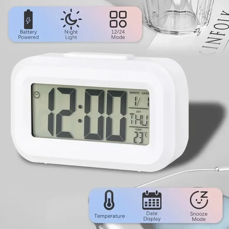 LEDデジタル目覚まし時計 バックライト データ時刻 カレン - Led Desk Clock のレビューと価格