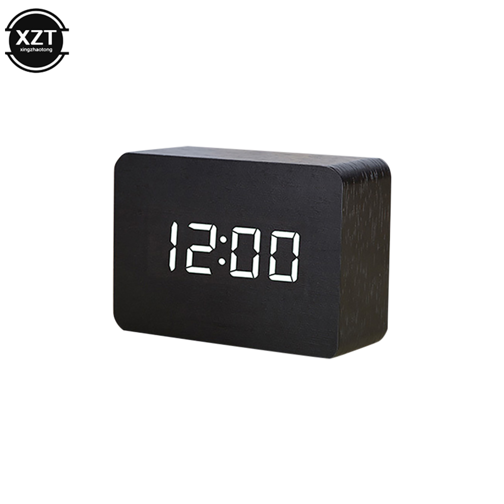 ファッション目覚まし時計 LED 木製時計テーブル音声制御デ - Led Desk Clock のレビューと価格
