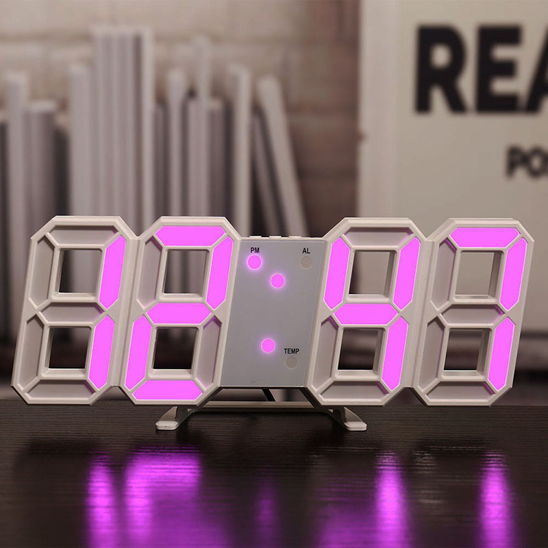 3D デジタル目覚まし時計 壁 LED 時計 デスク目覚まし - Led Desk Clock のレビューと価格