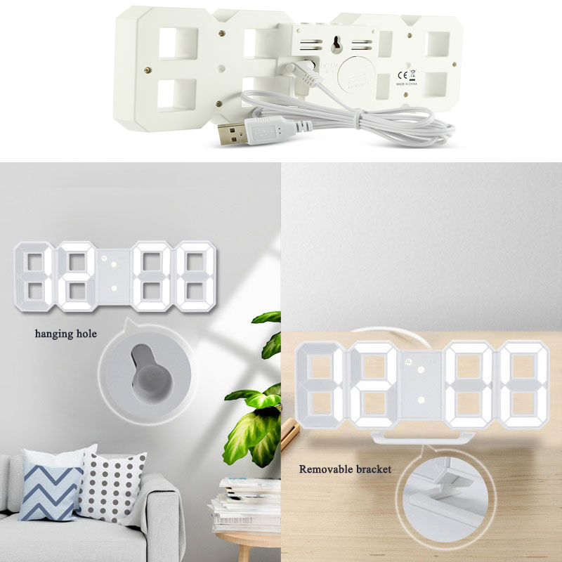 3D デジタル目覚まし時計 壁 LED 時計 デスク目覚まし - Led Desk Clock のレビューと価格