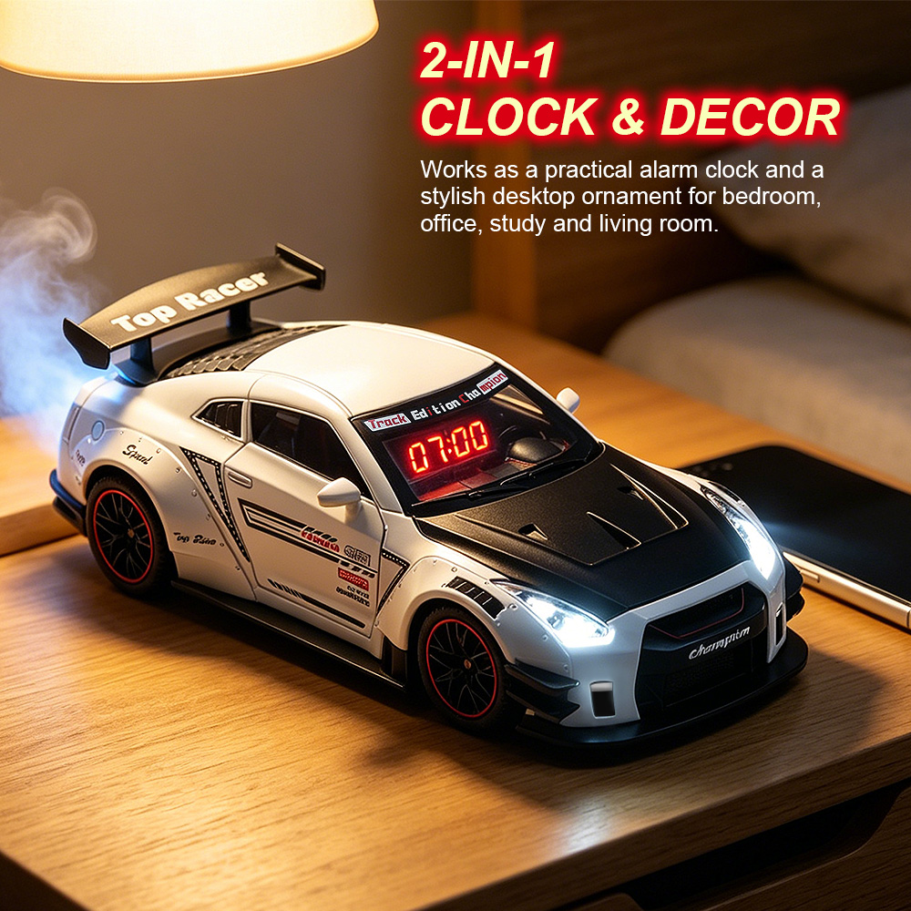 1個入り充電式ハイパーカーモデル目覚まし時計、LEDデジタル - Led Desk Clock のレビューと価格